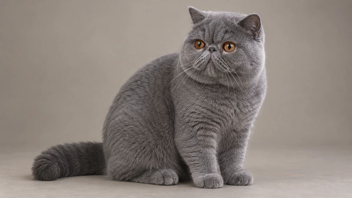 Exotic Shorthair kedi — mavi (gri)