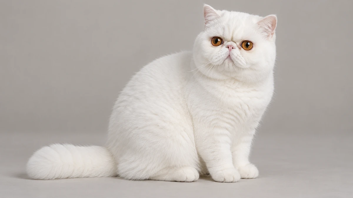 Exotic Shorthair kedi — beyaz