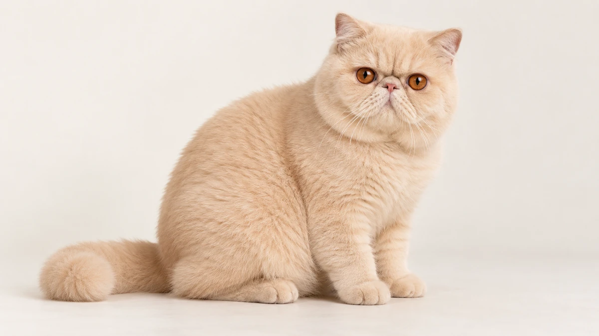 Exotic Shorthair kedi — krem