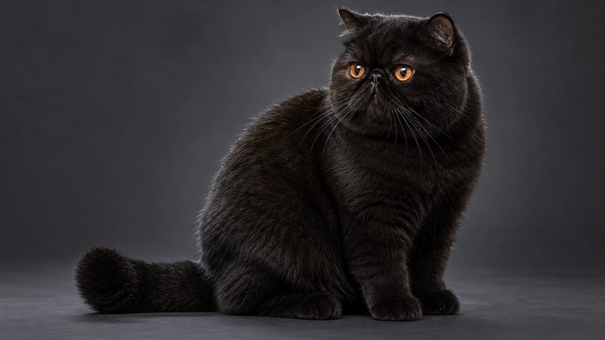 Exotic Shorthair kedi — siyah