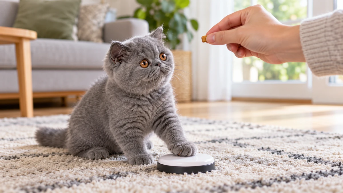 Exotic Shorthair yavru kedi — oyun ve eğitim