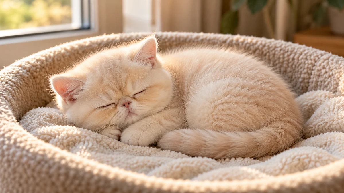 Exotic Shorthair ilan — uyuyan Exotic Shorthair yavru ilan fotoğrafı